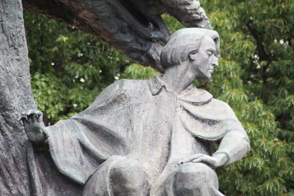 Het standbeeld van Chopin in Lazienki Park