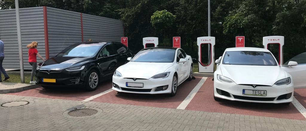 Tesla supercharger in Polen